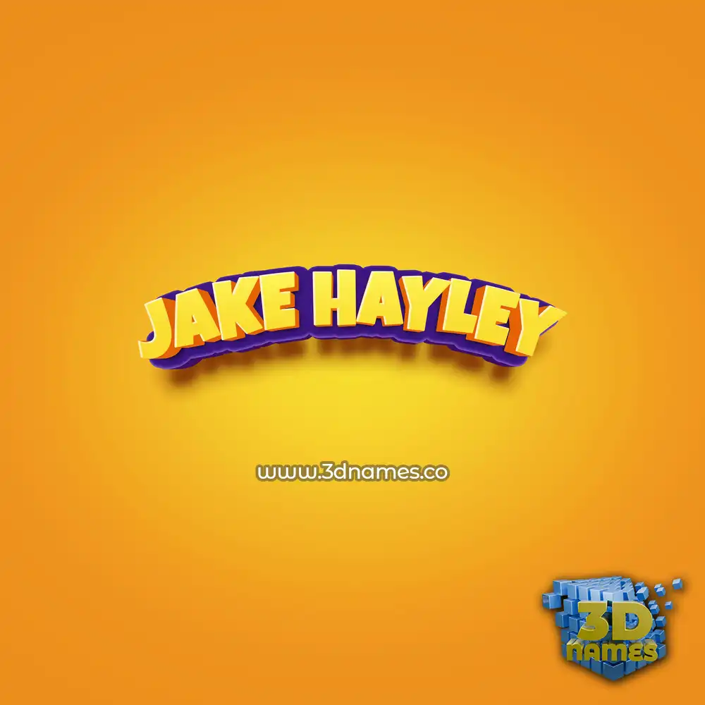 jake hayley in Orange Toon style - 3D name wallpaper