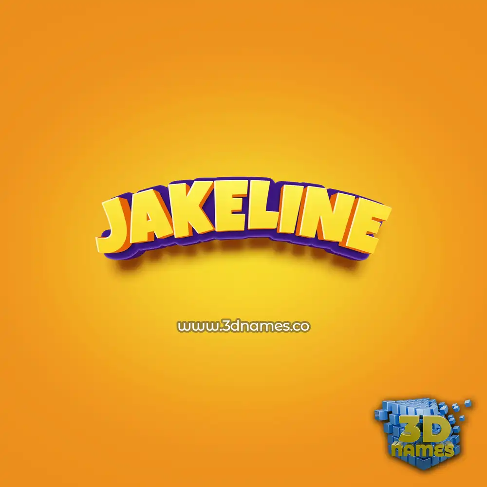 jakeline in Orange Toon style - 3D name wallpaper