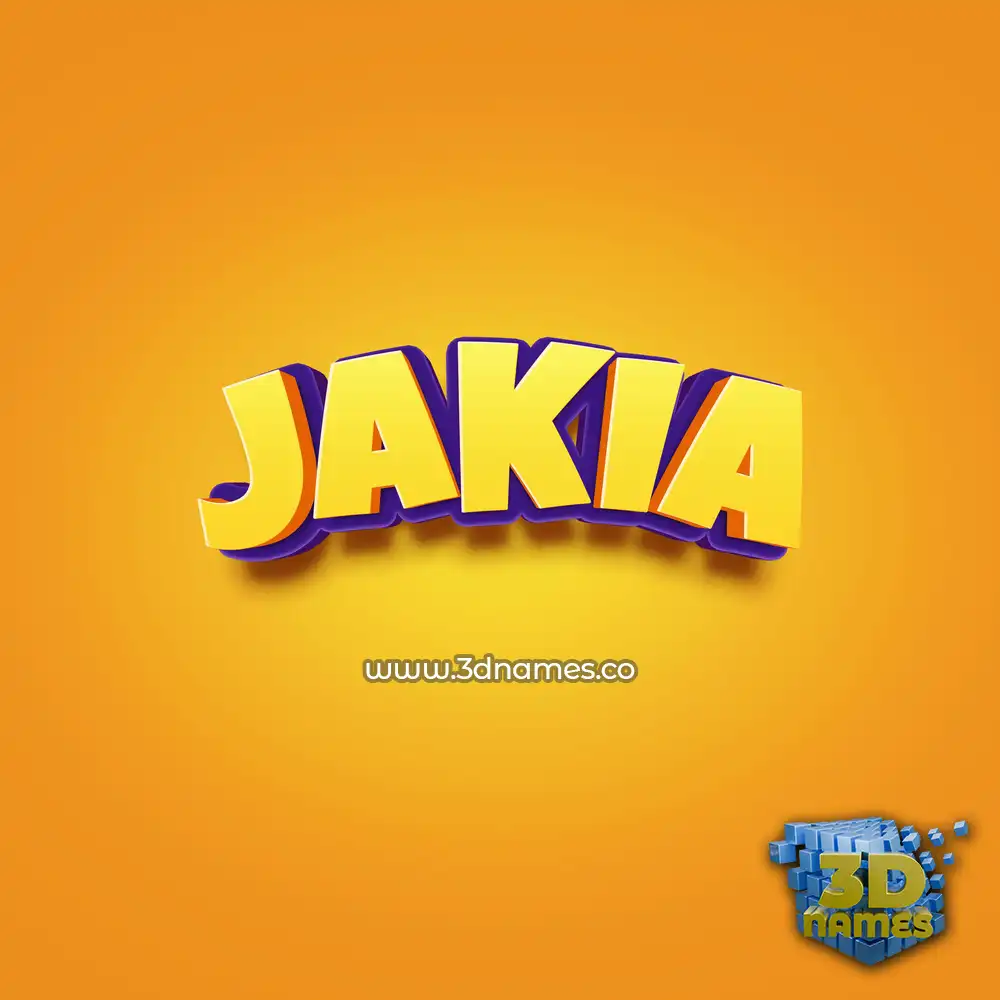 jakia in Orange Toon style - 3D name wallpaper