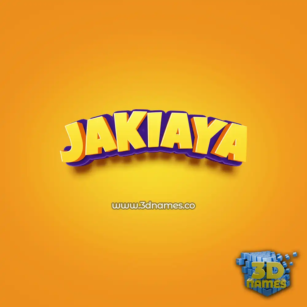jakiaya in Orange Toon style - 3D name wallpaper