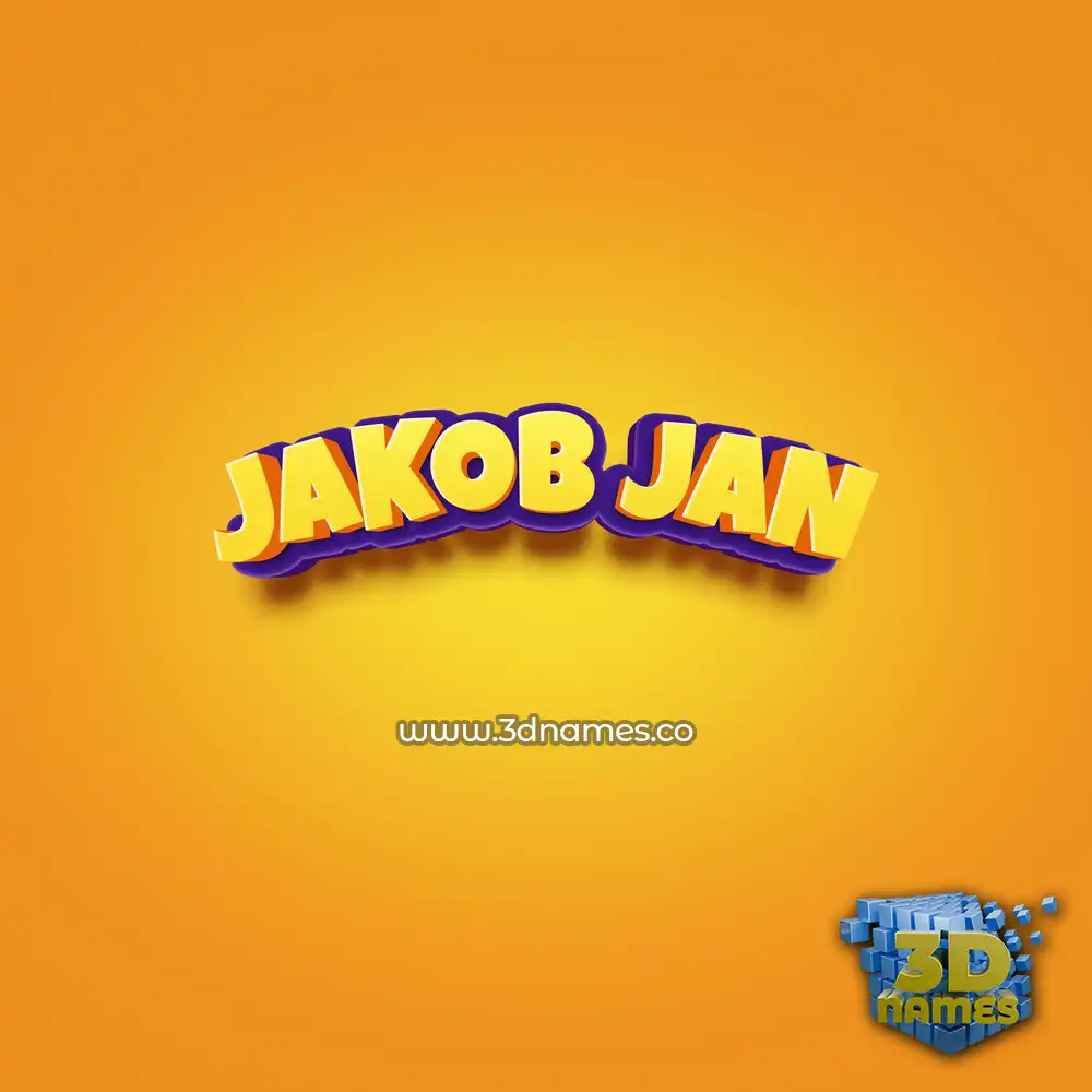 jakob jan in Orange Toon style - 3D name wallpaper