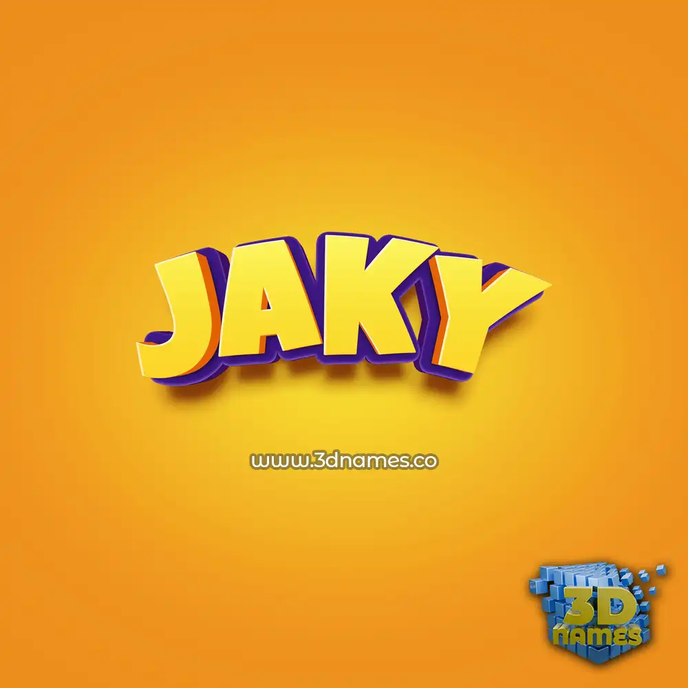 jaky in Orange Toon style - 3D name wallpaper