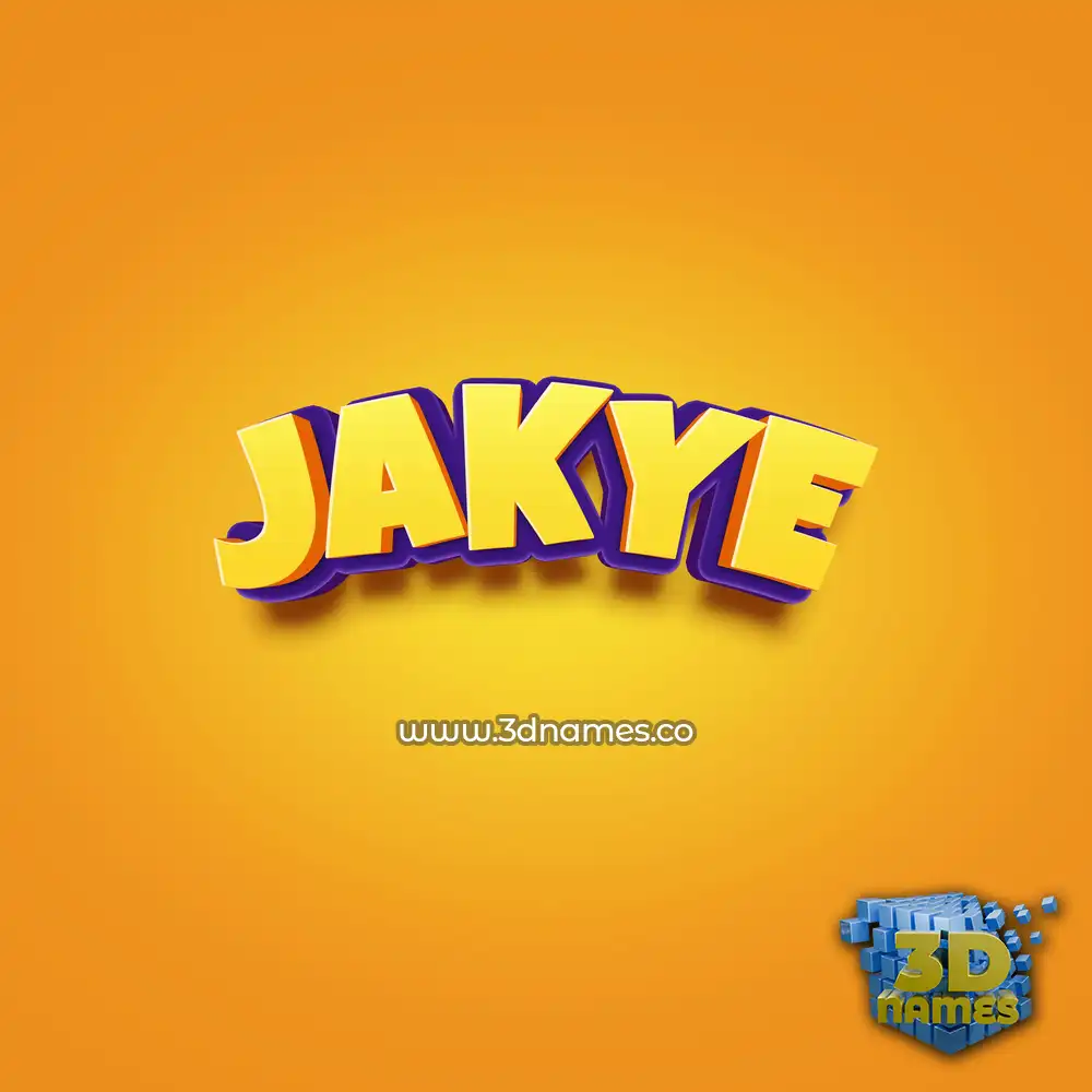 jakye in Orange Toon style - 3D name wallpaper