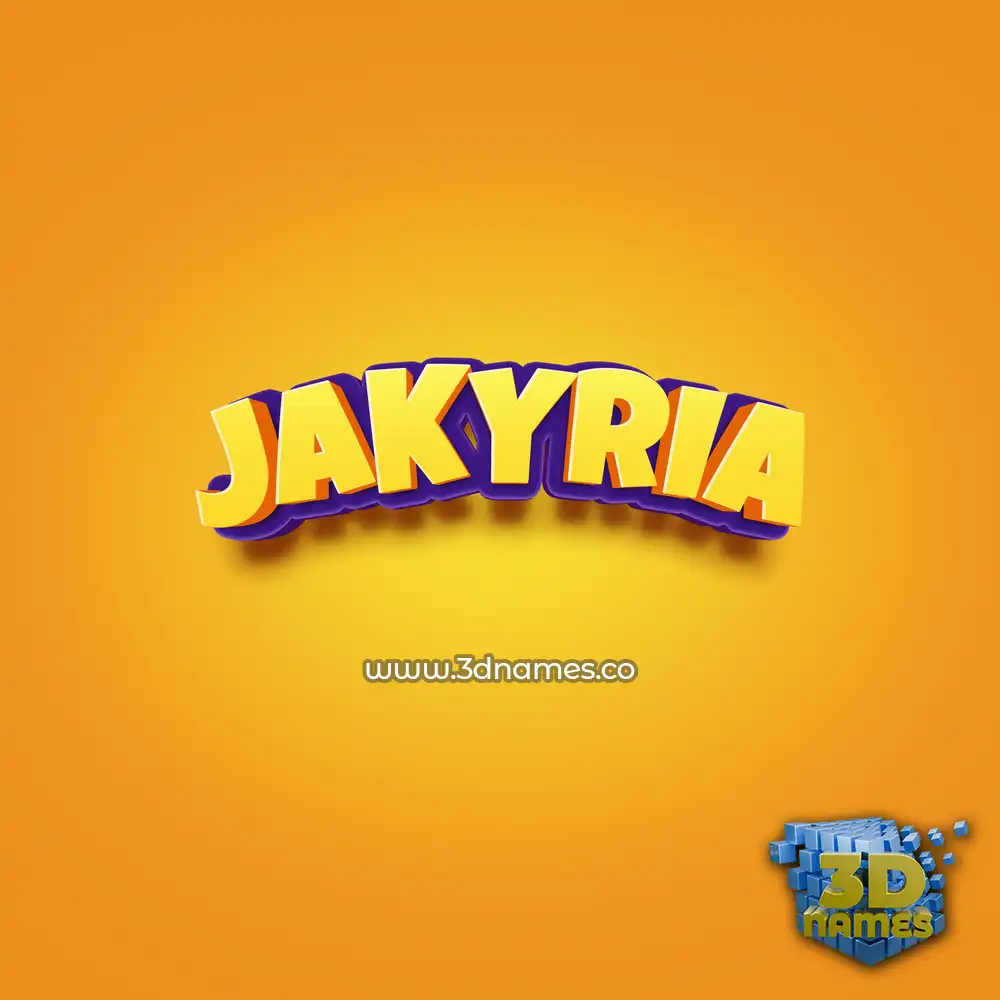 jakyria in Orange Toon style - 3D name wallpaper