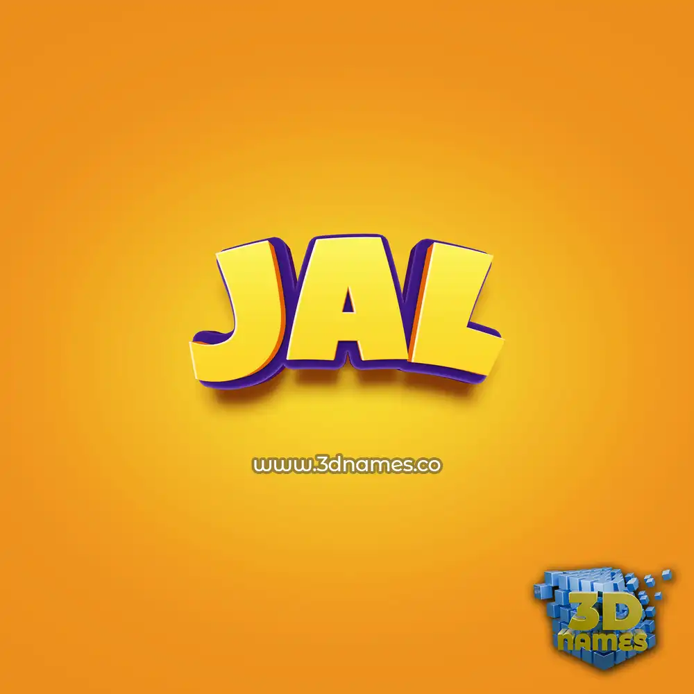 jal in Orange Toon style - 3D name wallpaper