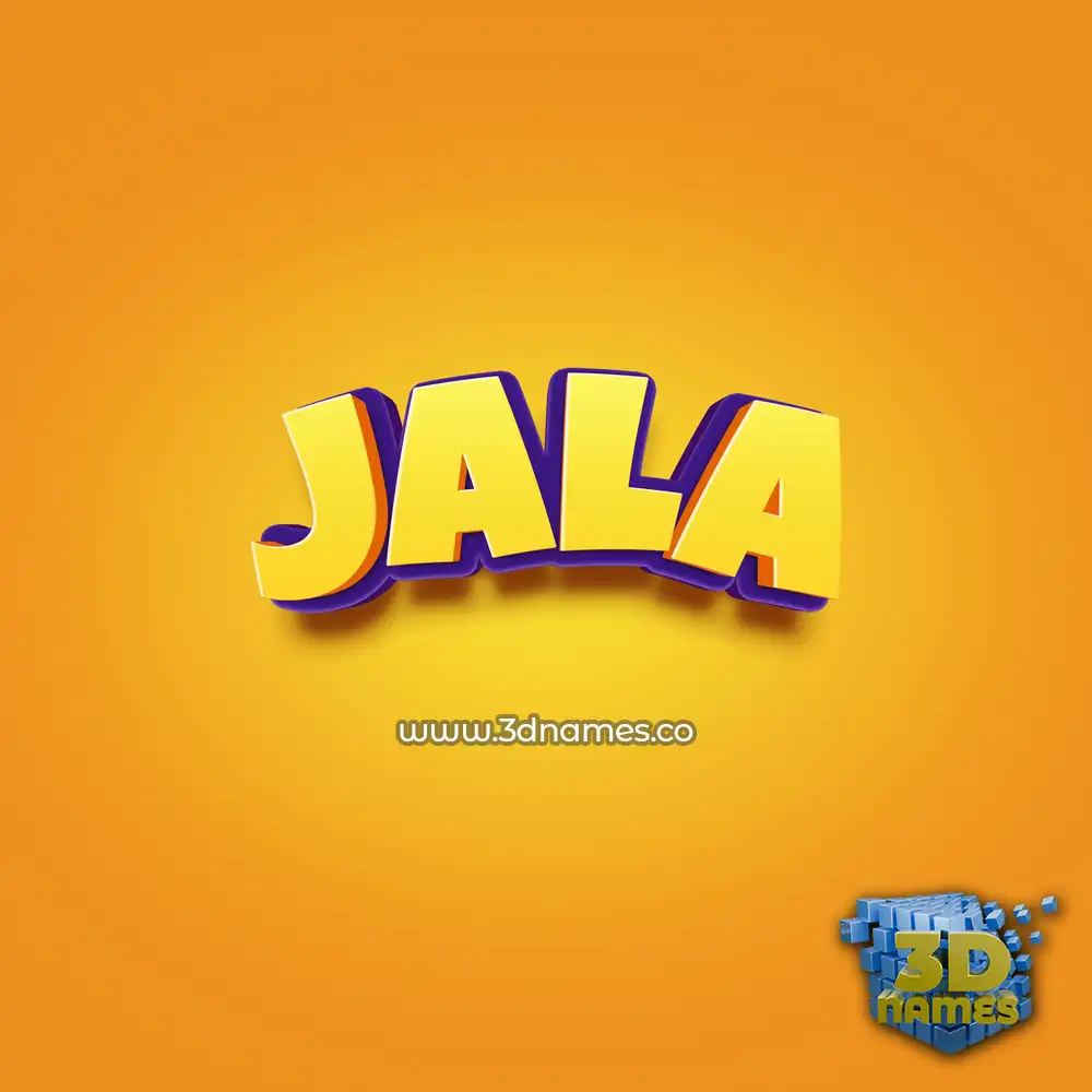 jala in Orange Toon style - 3D name wallpaper