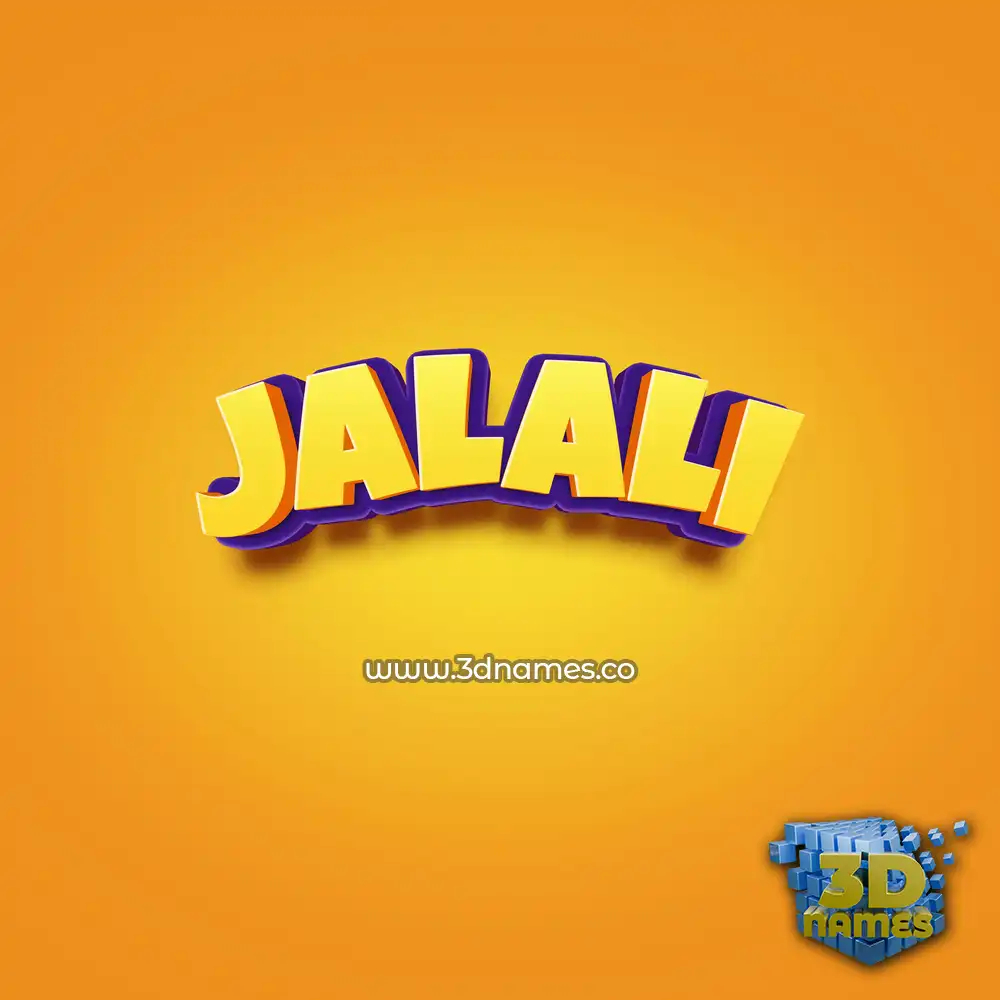 jalali in Orange Toon style - 3D name wallpaper