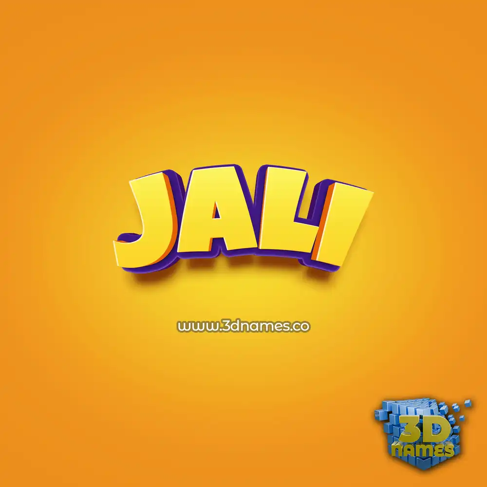 jali in Orange Toon style - 3D name wallpaper