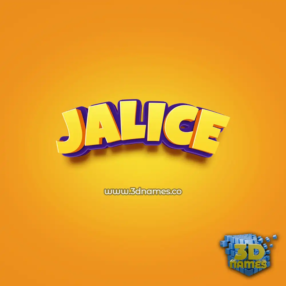 jalice in Orange Toon style - 3D name wallpaper