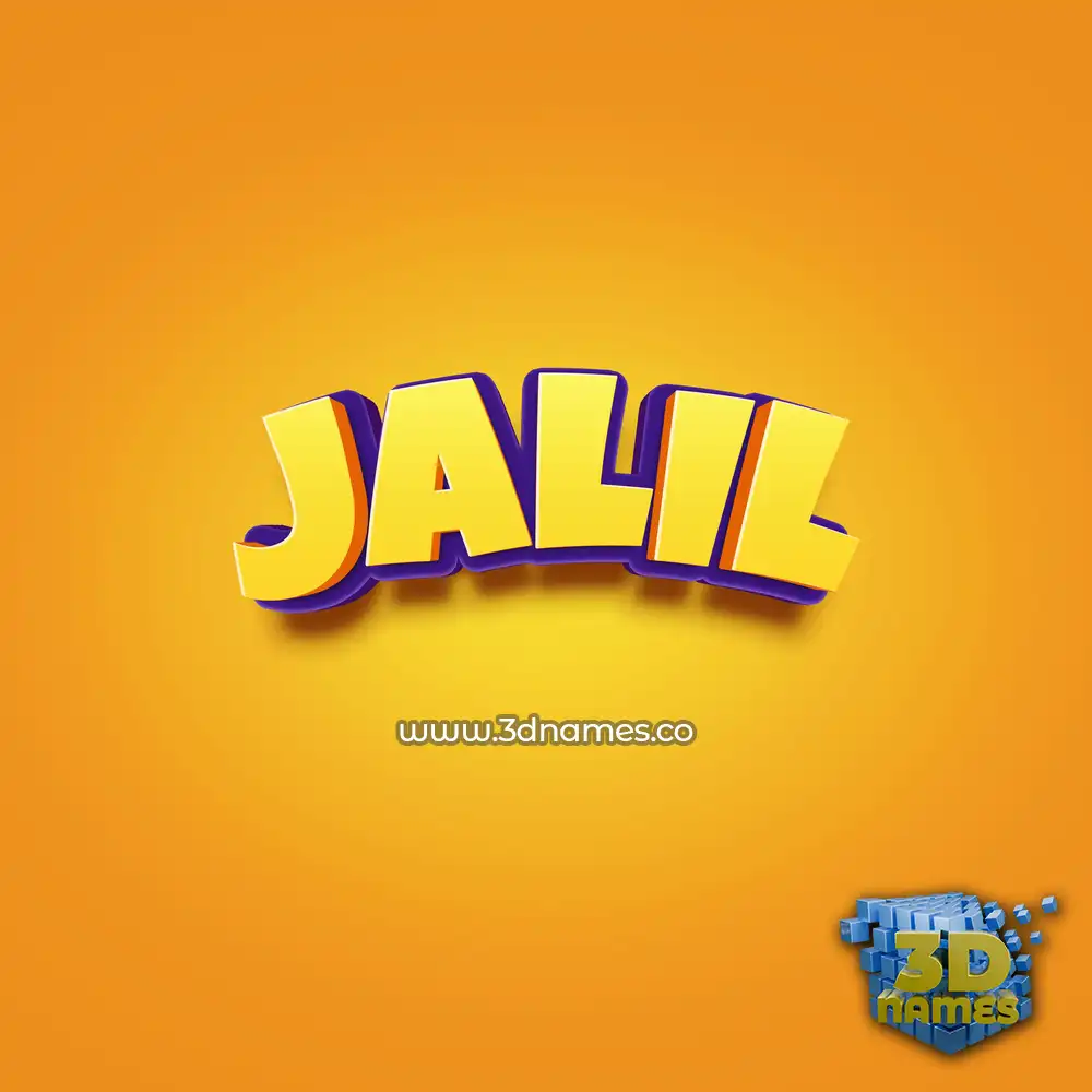 jalil in Orange Toon style - 3D name wallpaper