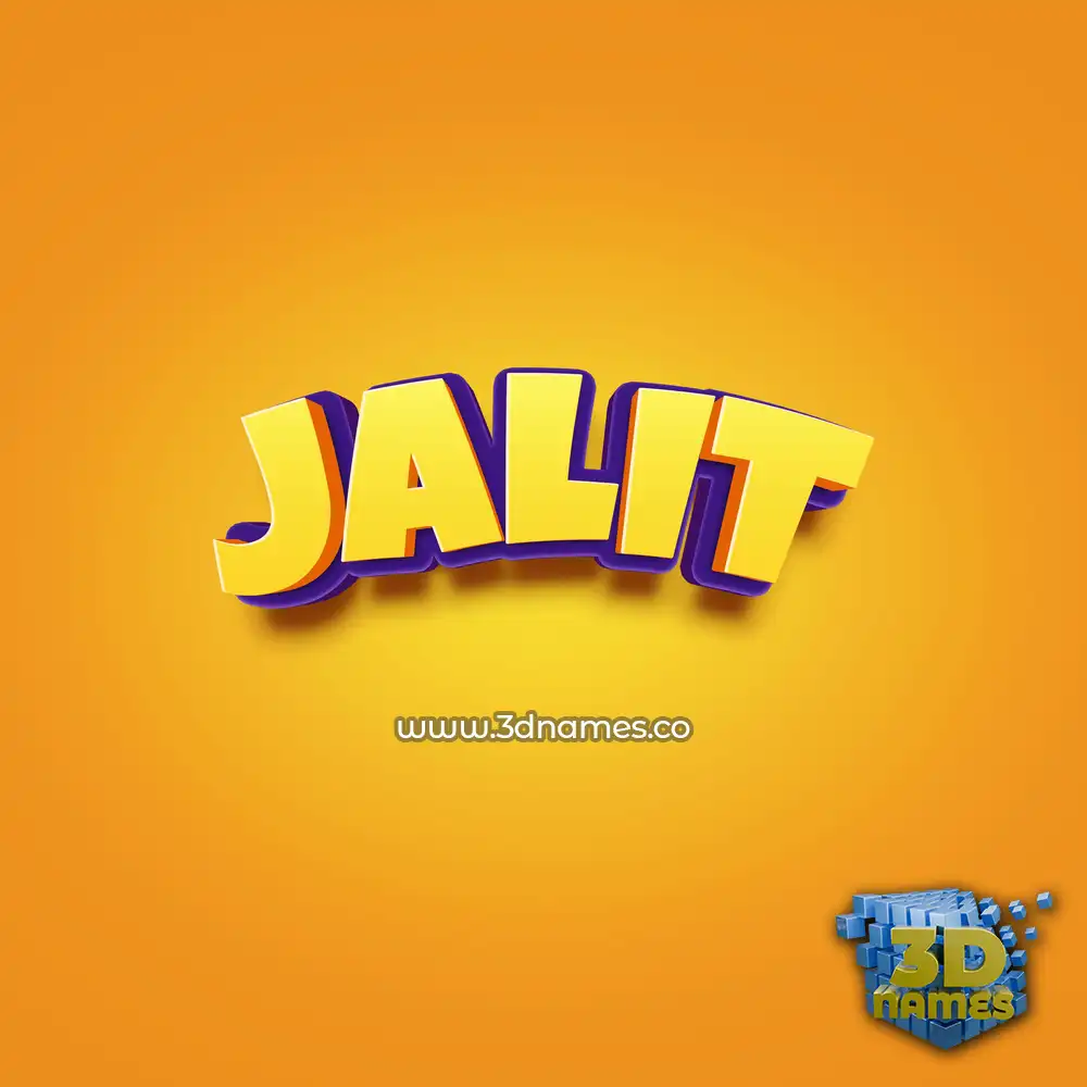 jalit in Orange Toon style - 3D name wallpaper