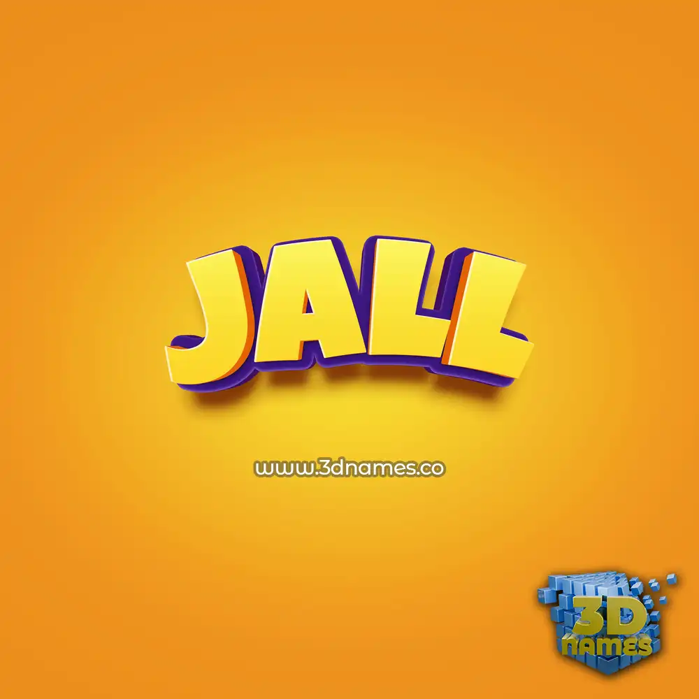 jall in Orange Toon style - 3D name wallpaper
