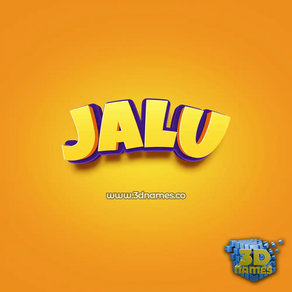 jalu in Orange Toon style - 3D name wallpaper