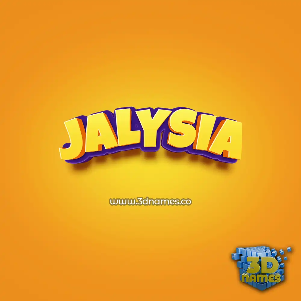 jalysia in Orange Toon style - 3D name wallpaper