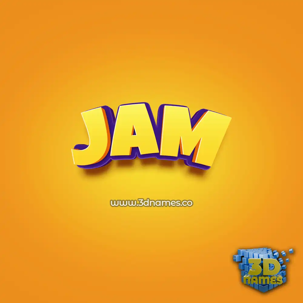 jam in Orange Toon style - 3D name wallpaper