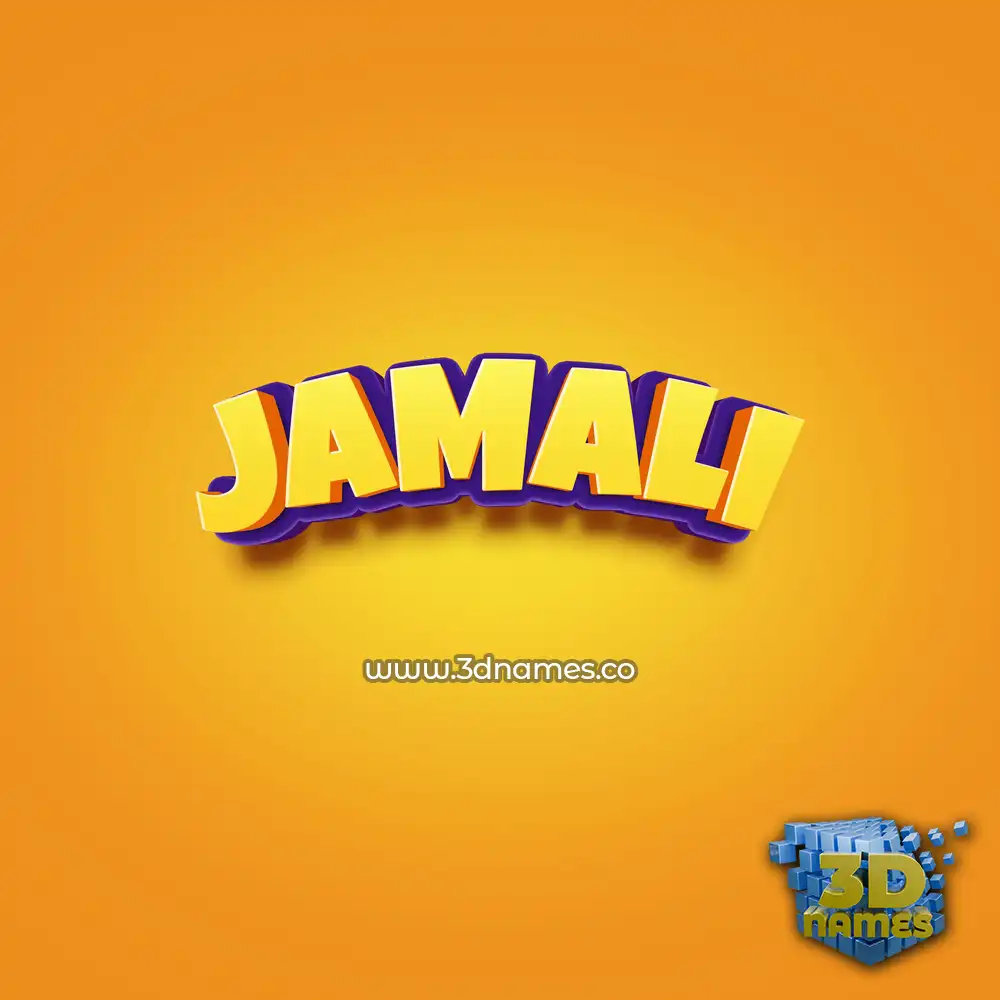 jamali in Orange Toon style - 3D name wallpaper