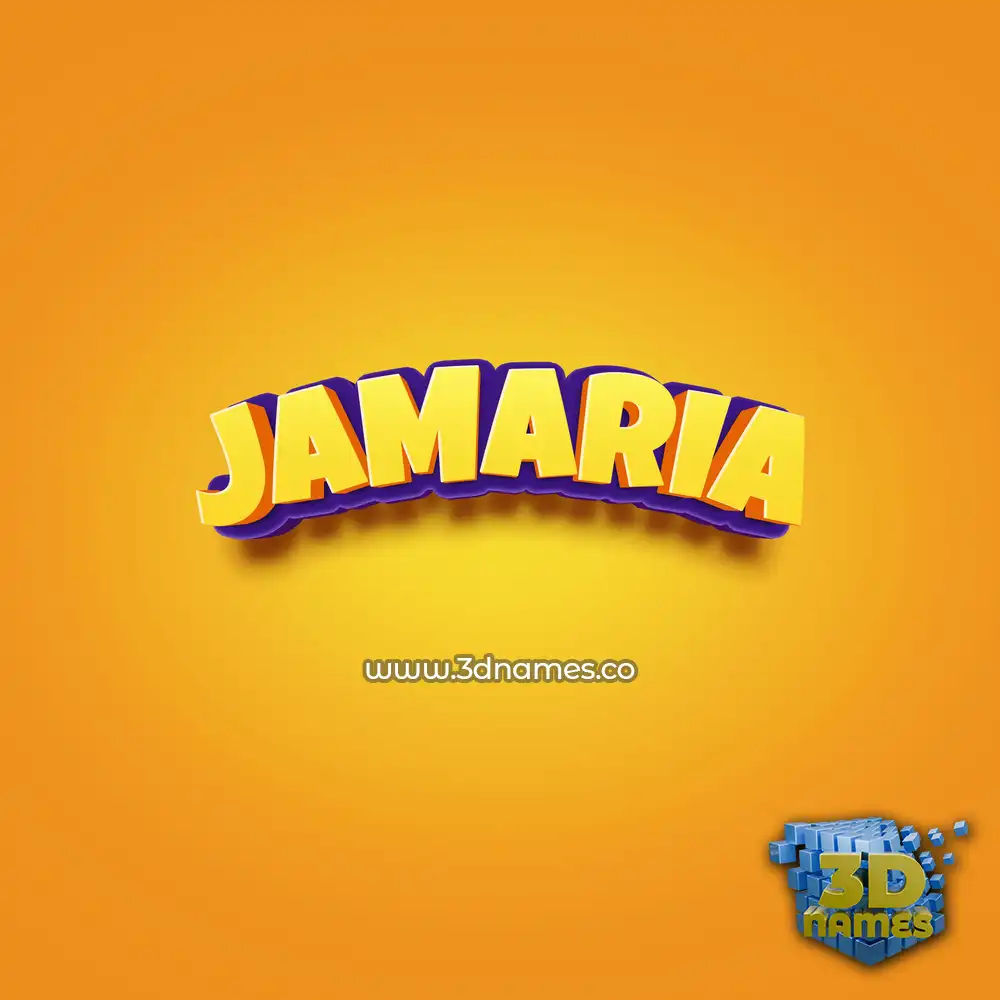 jamaria in Orange Toon style - 3D name wallpaper