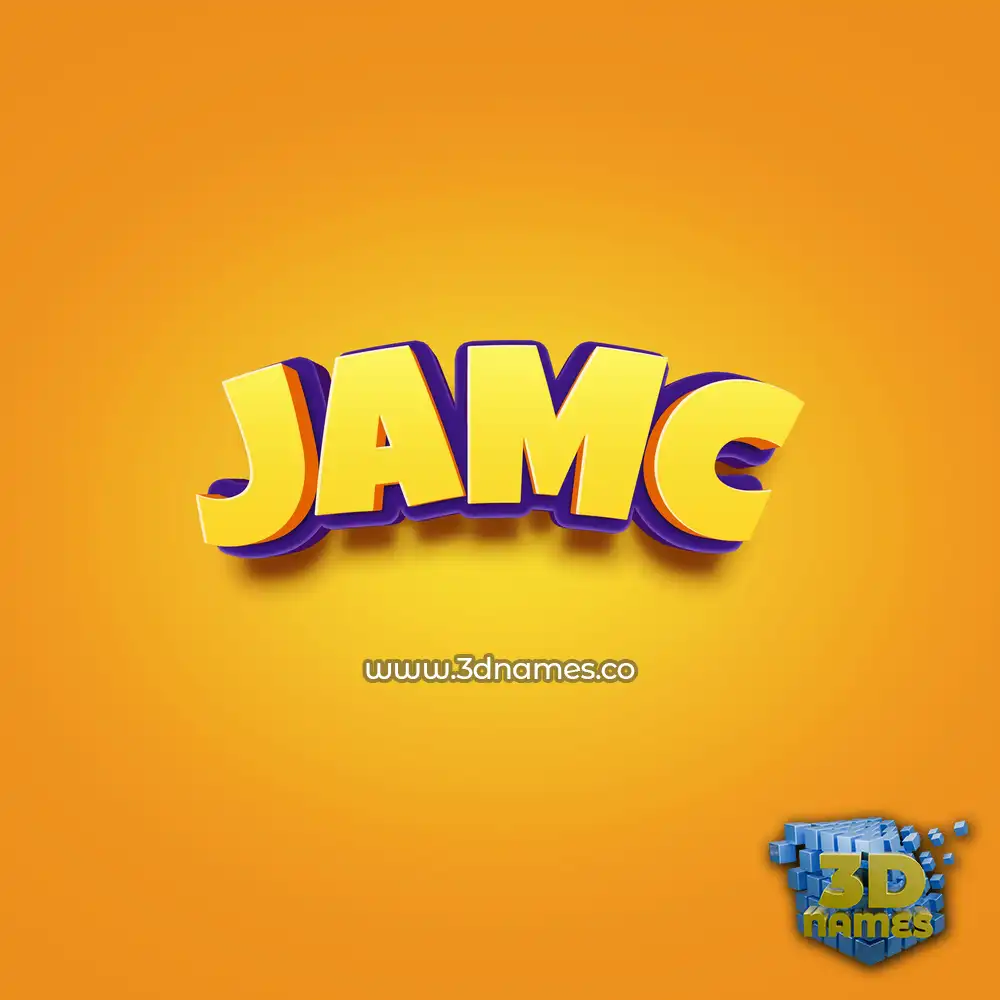 jamc in Orange Toon style - 3D name wallpaper