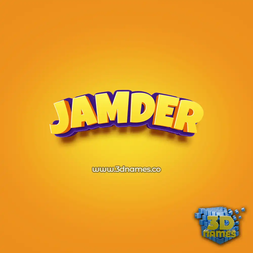 jamder in Orange Toon style - 3D name wallpaper