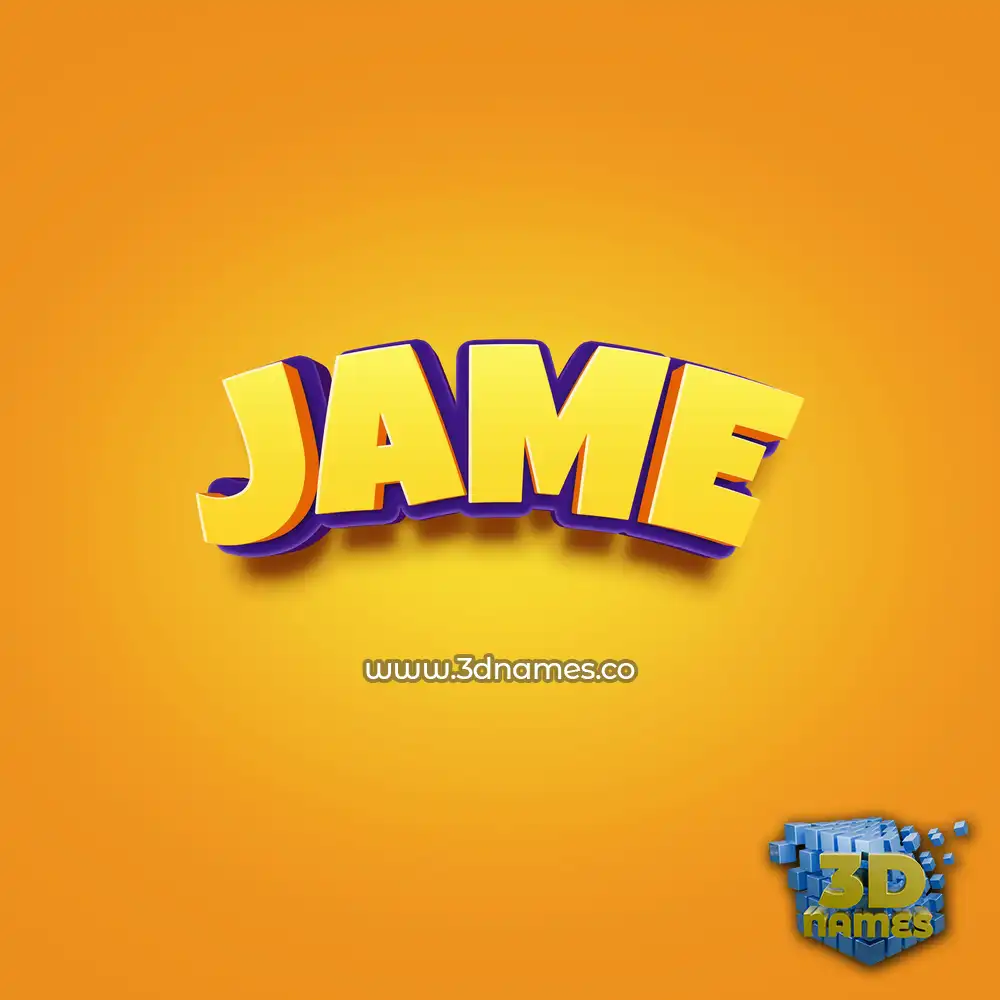 jame in Orange Toon style - 3D name wallpaper