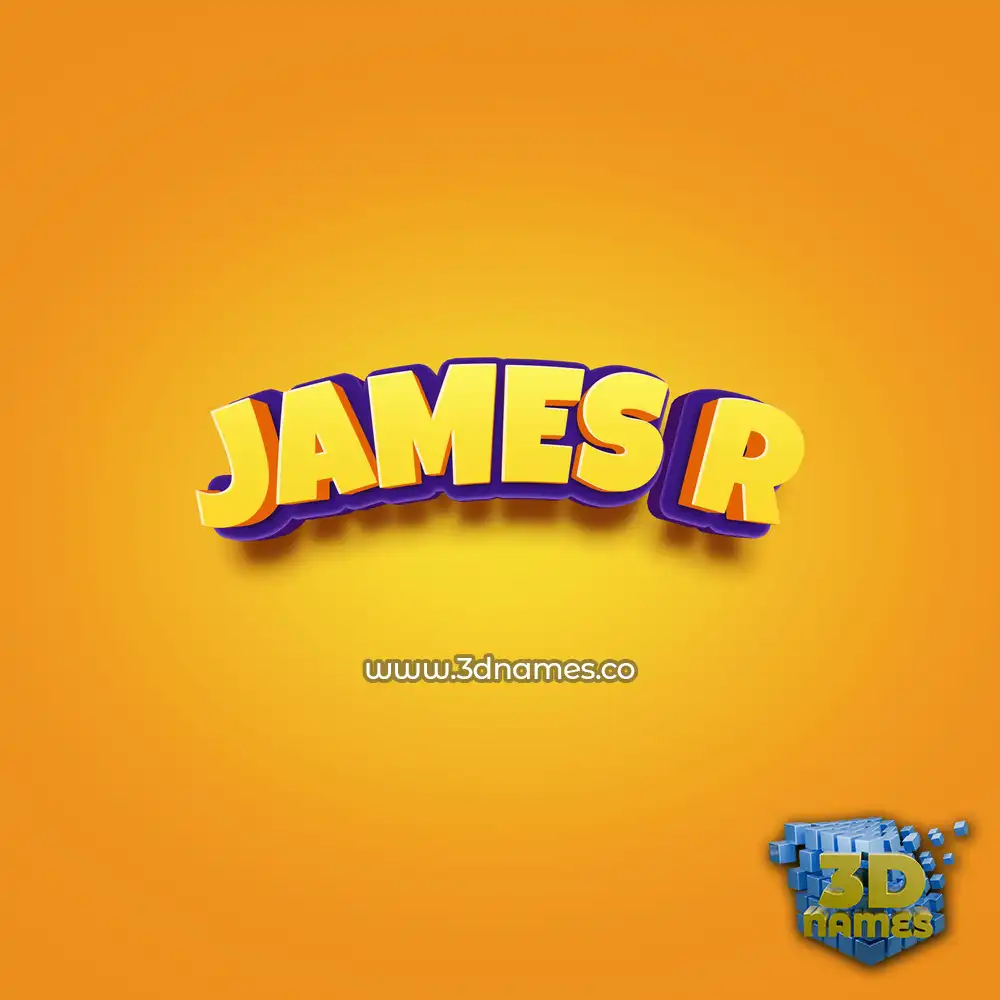 james r in Orange Toon style - 3D name wallpaper