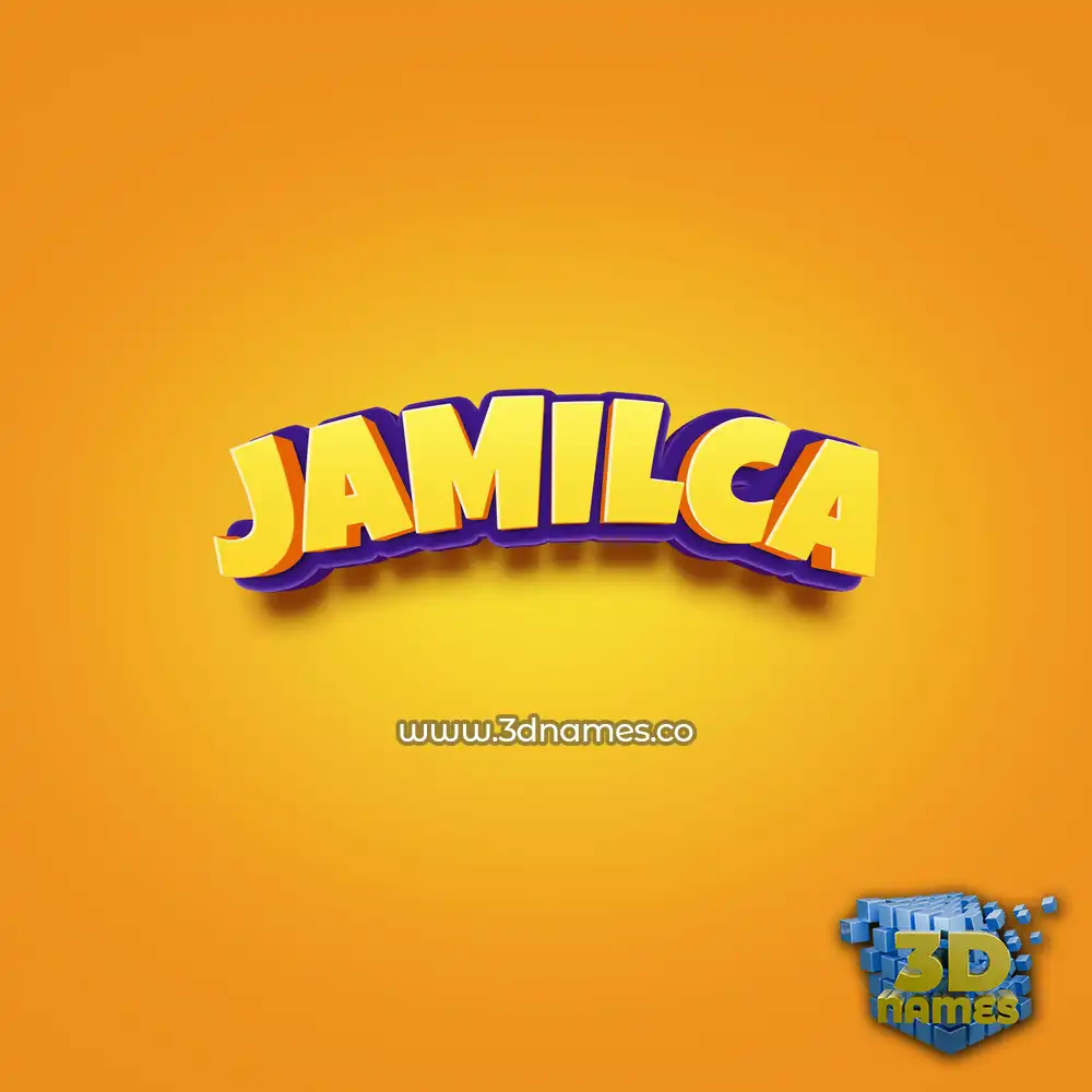 jamilca in Orange Toon style - 3D name wallpaper