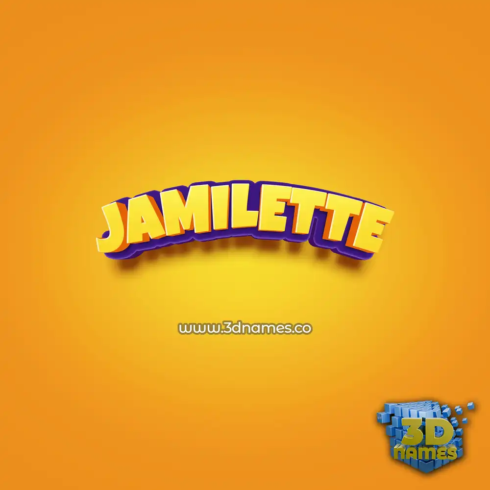 jamilette in Orange Toon style - 3D name wallpaper