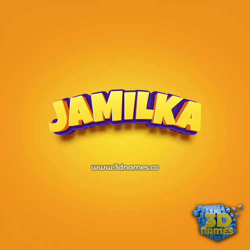 jamilka in Orange Toon style - 3D name wallpaper