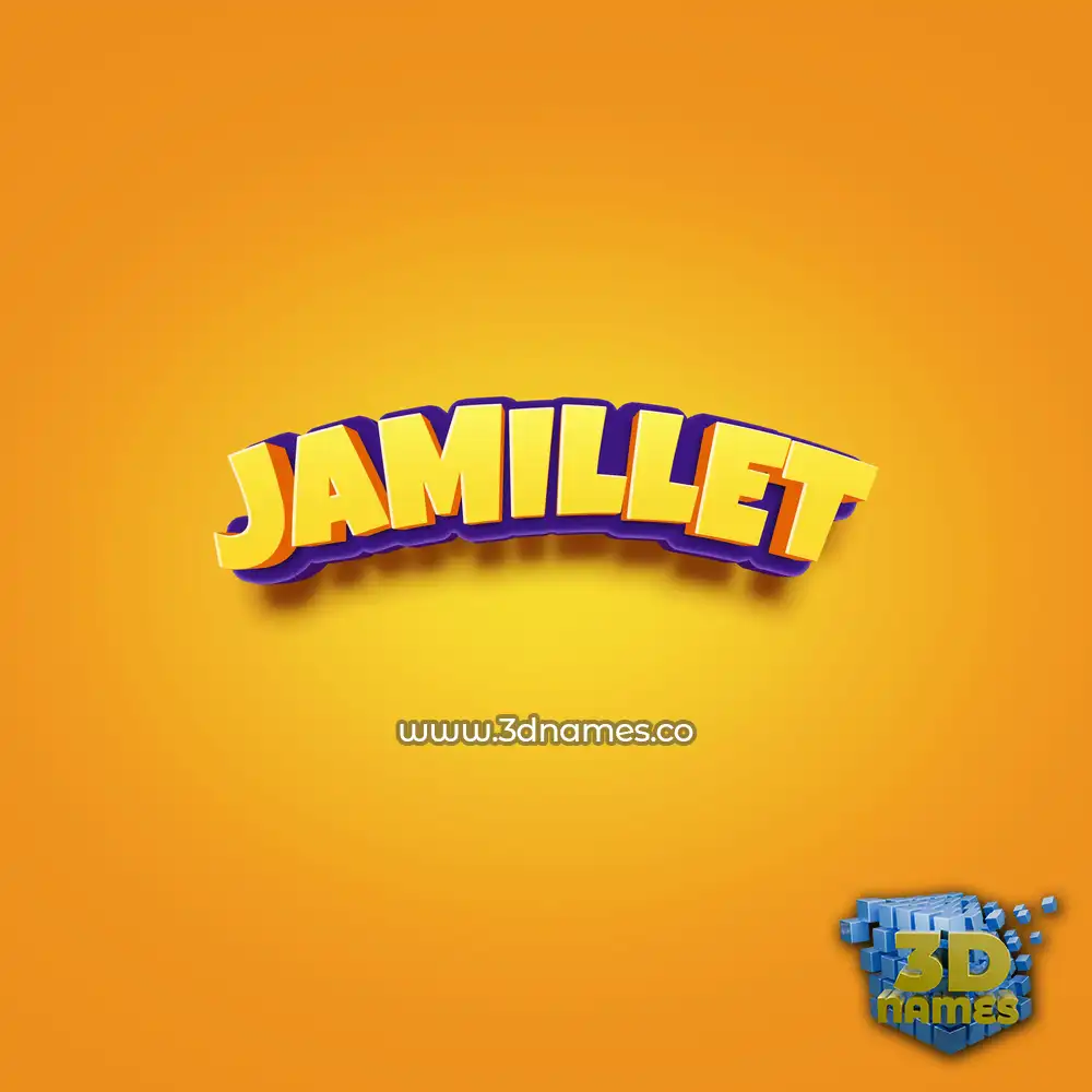 jamillet in Orange Toon style - 3D name wallpaper