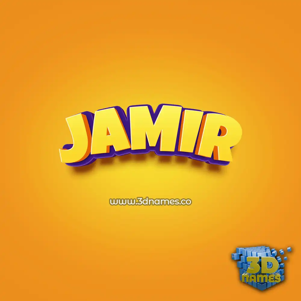 jamir in Orange Toon style - 3D name wallpaper