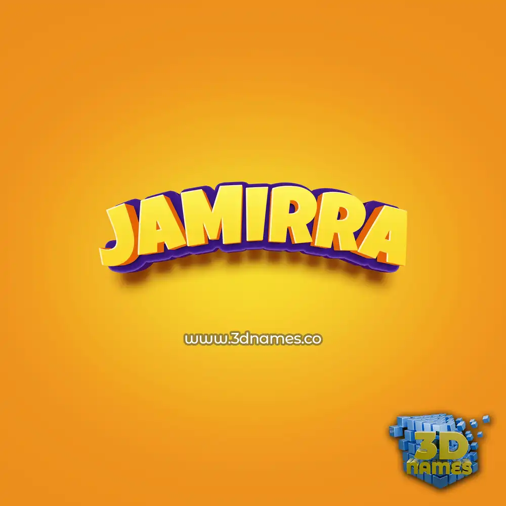jamirra in Orange Toon style - 3D name wallpaper