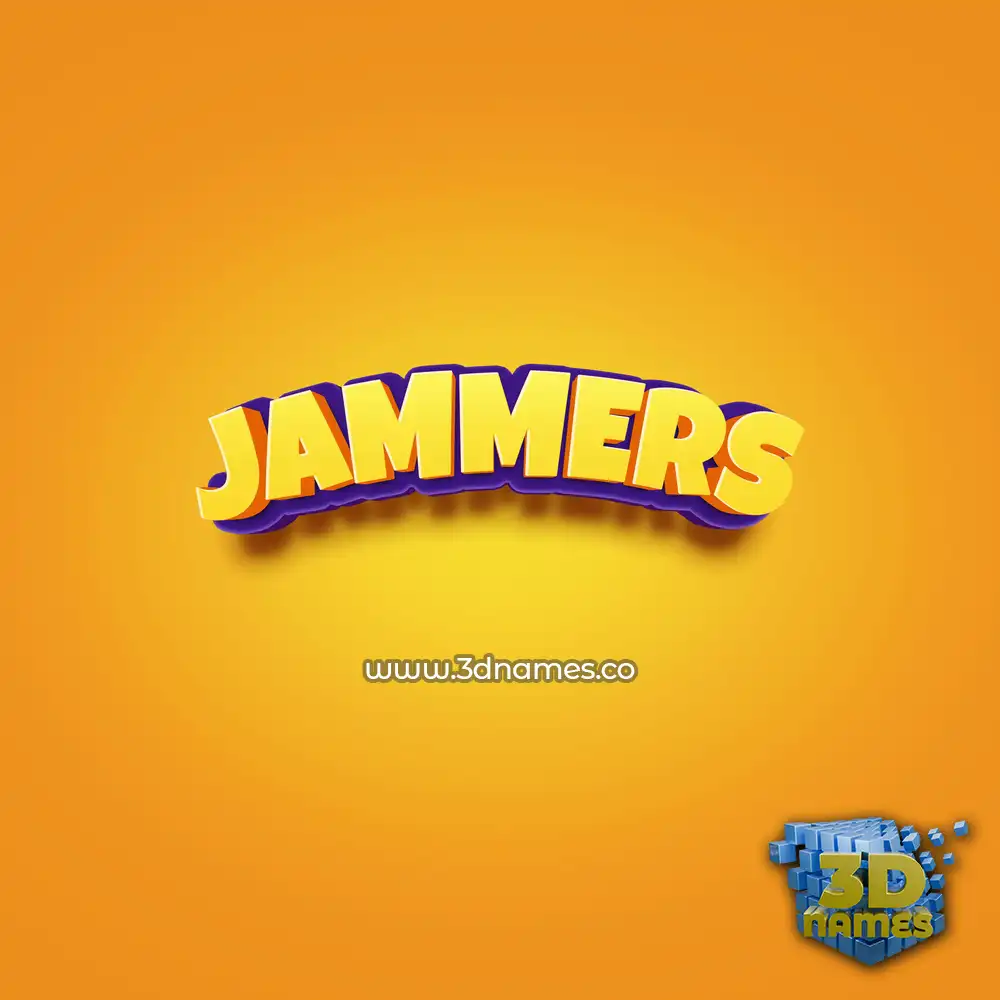 jammers in Orange Toon style - 3D name wallpaper