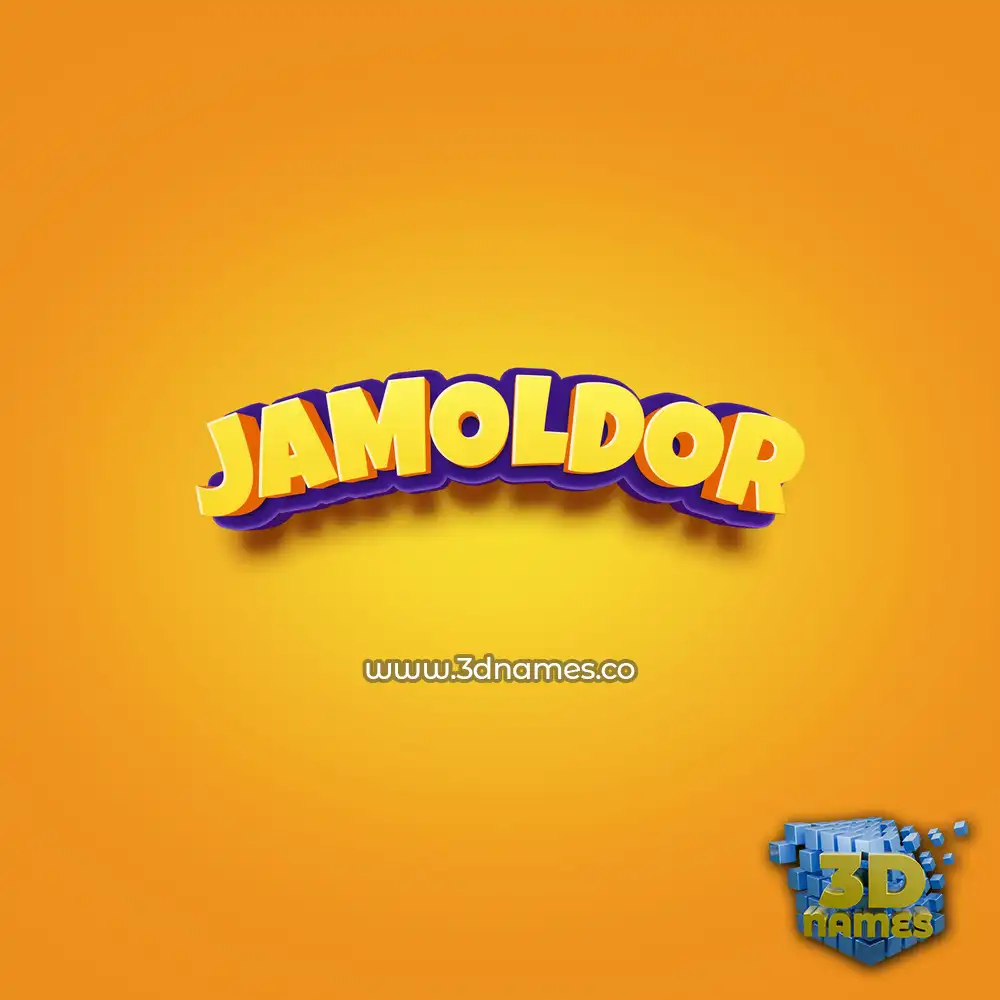 jamoldor in Orange Toon style - 3D name wallpaper