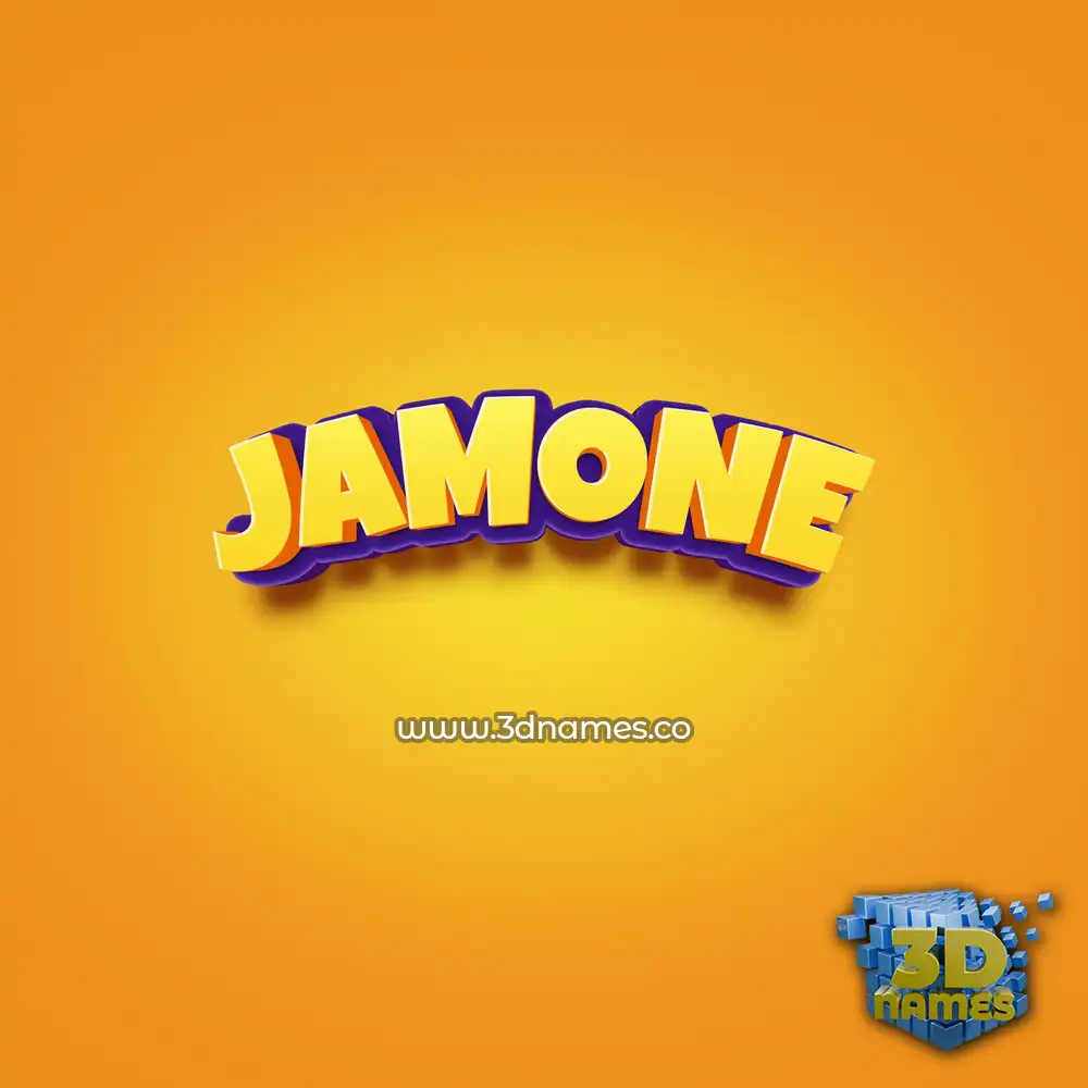 jamone in Orange Toon style - 3D name wallpaper