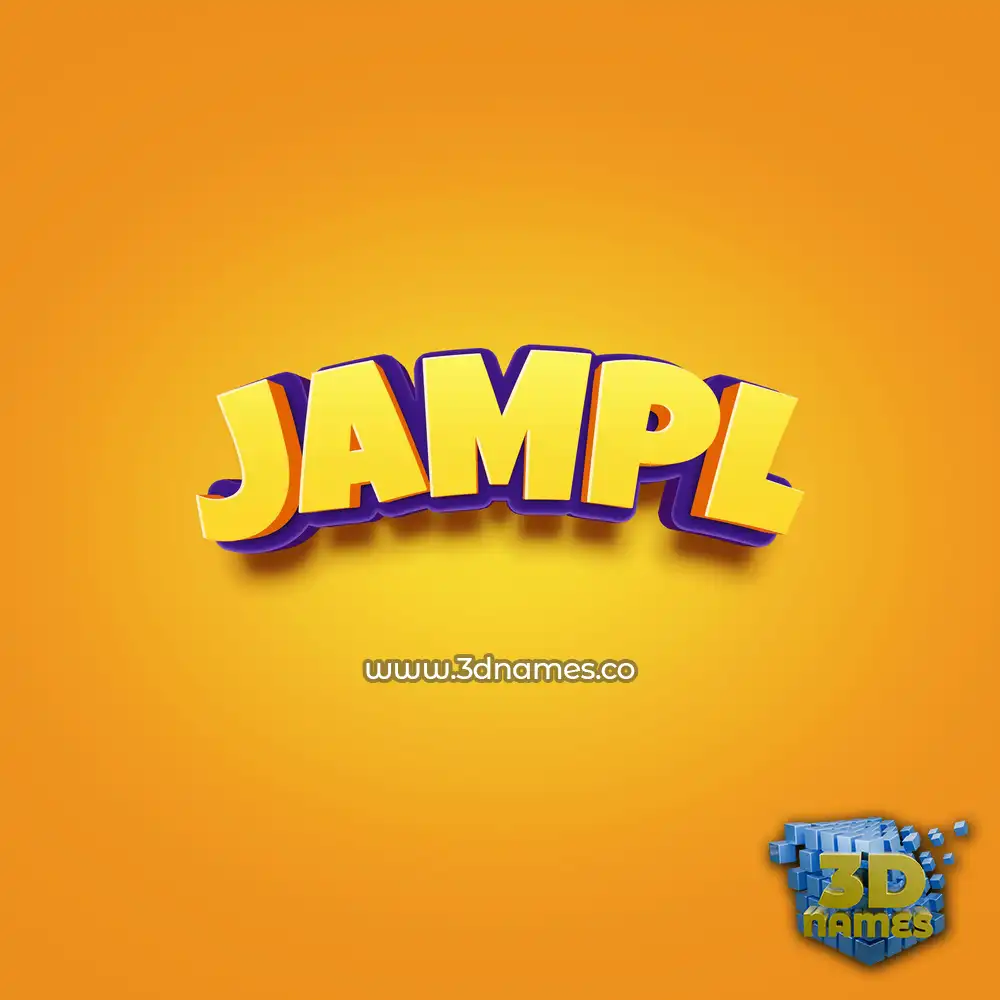 jampl in Orange Toon style - 3D name wallpaper