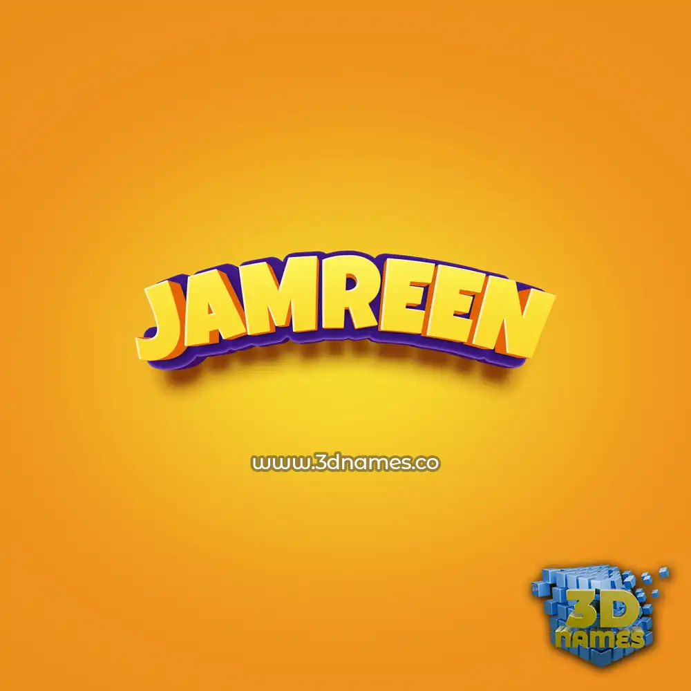jamreen in Orange Toon style - 3D name wallpaper
