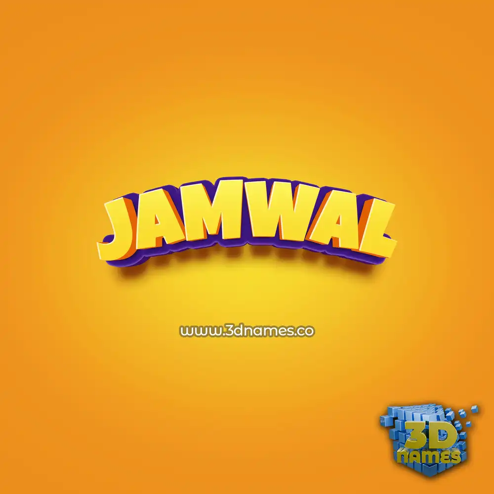jamwal in Orange Toon style - 3D name wallpaper