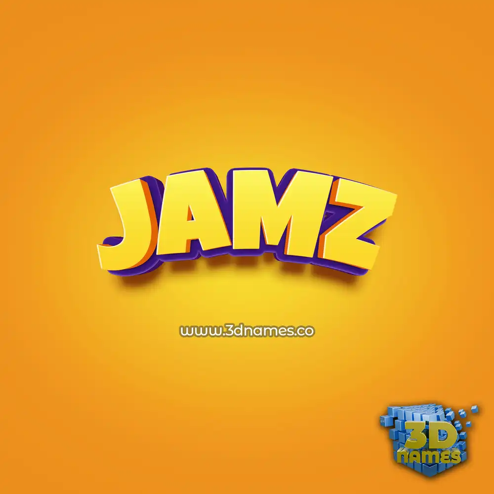 jamz in Orange Toon style - 3D name wallpaper