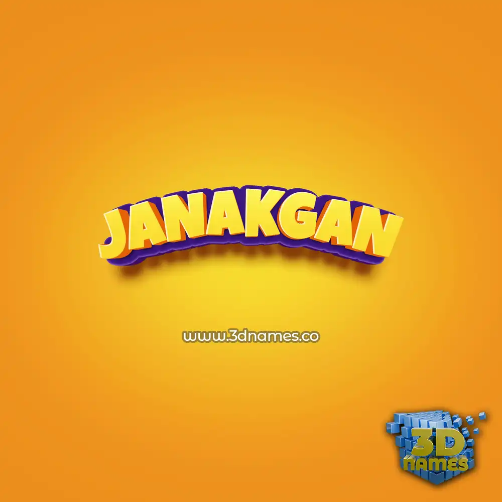 janakgan in Orange Toon style - 3D name wallpaper