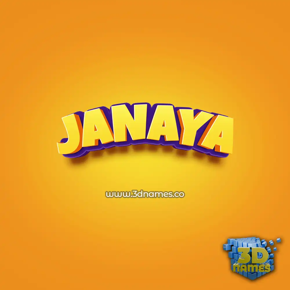 janaya in Orange Toon style - 3D name wallpaper