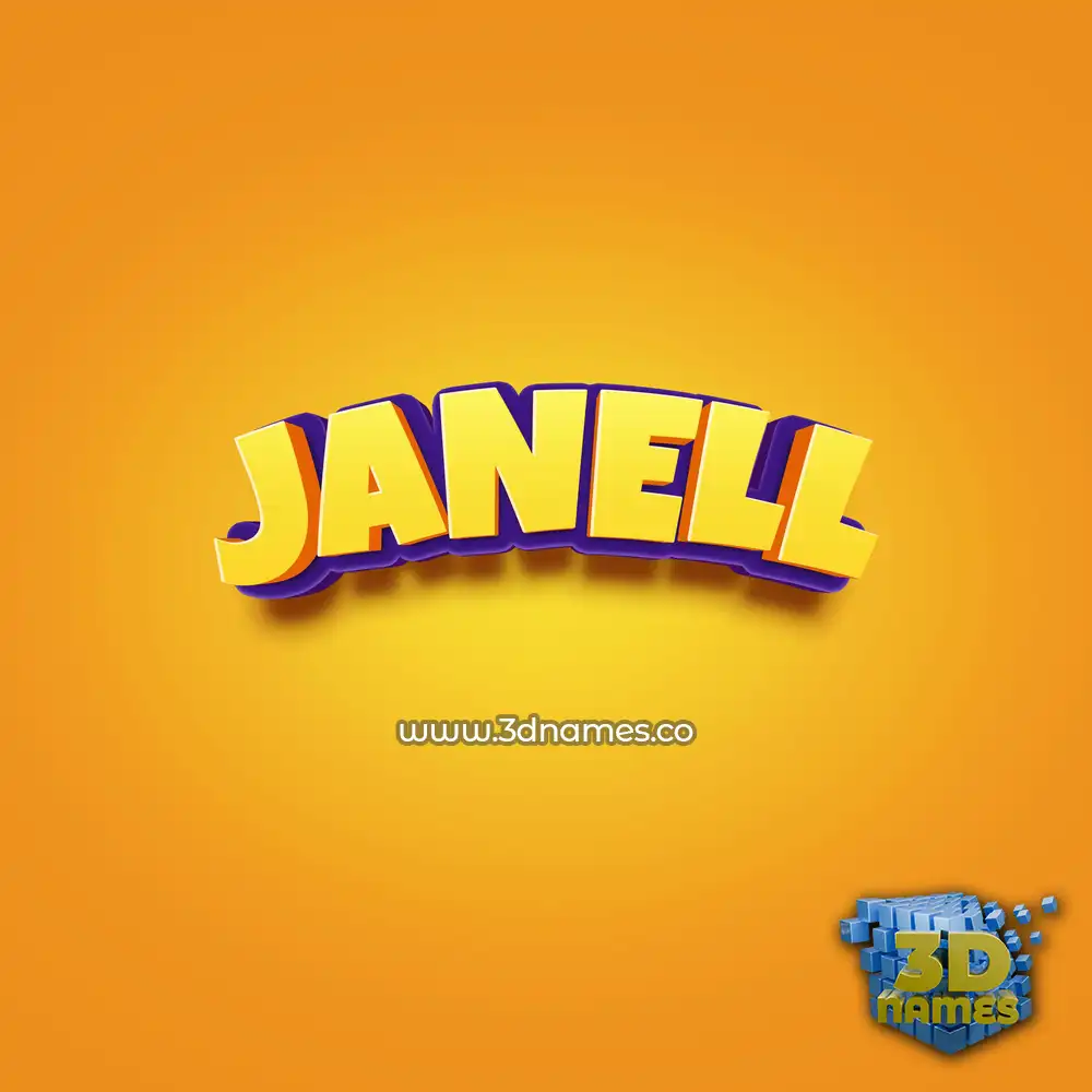 janell in Orange Toon style - 3D name wallpaper