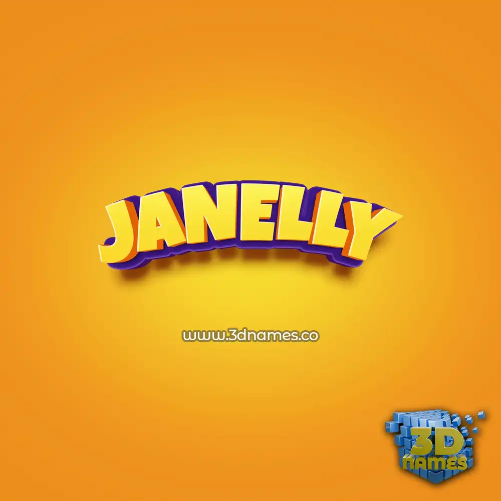 janelly in Orange Toon style - 3D name wallpaper