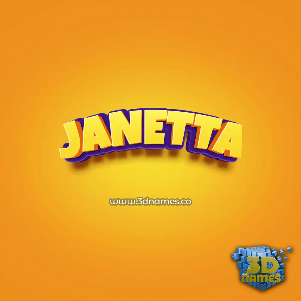 janetta in Orange Toon style - 3D name wallpaper
