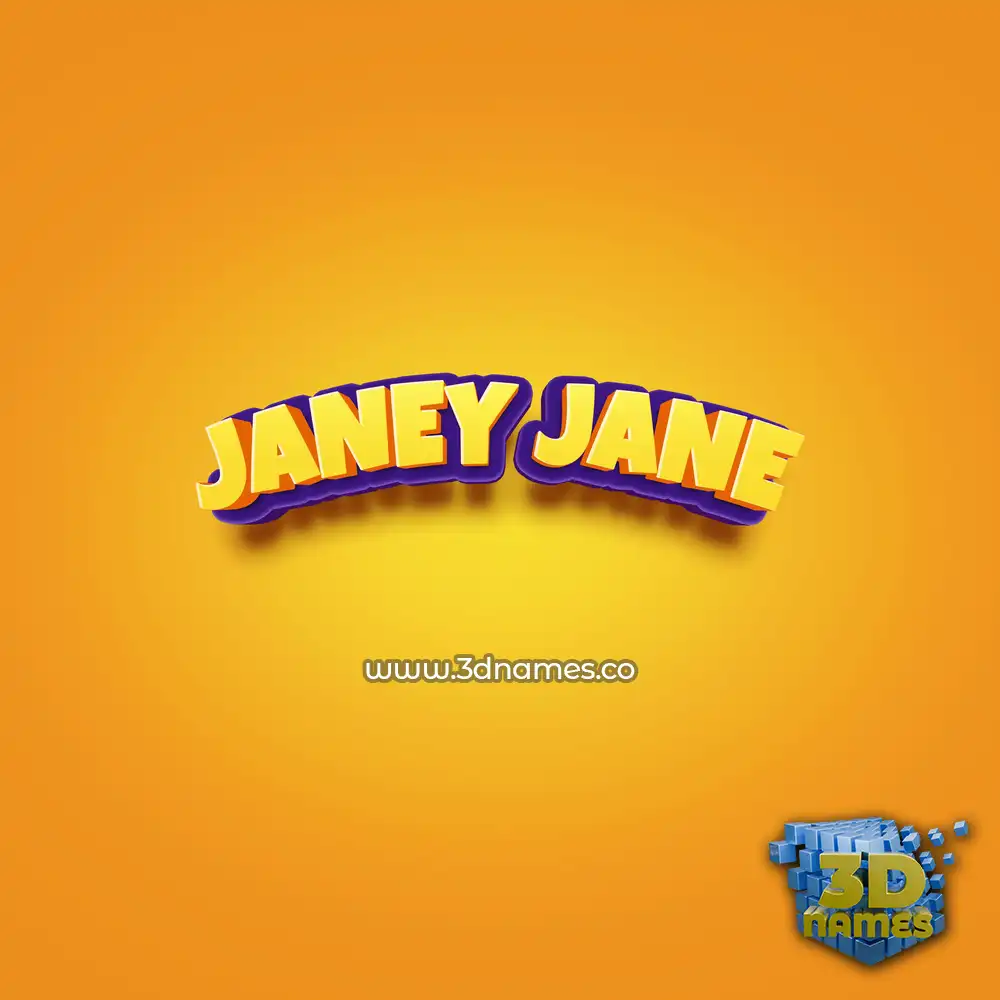 janey jane in Orange Toon style - 3D name wallpaper