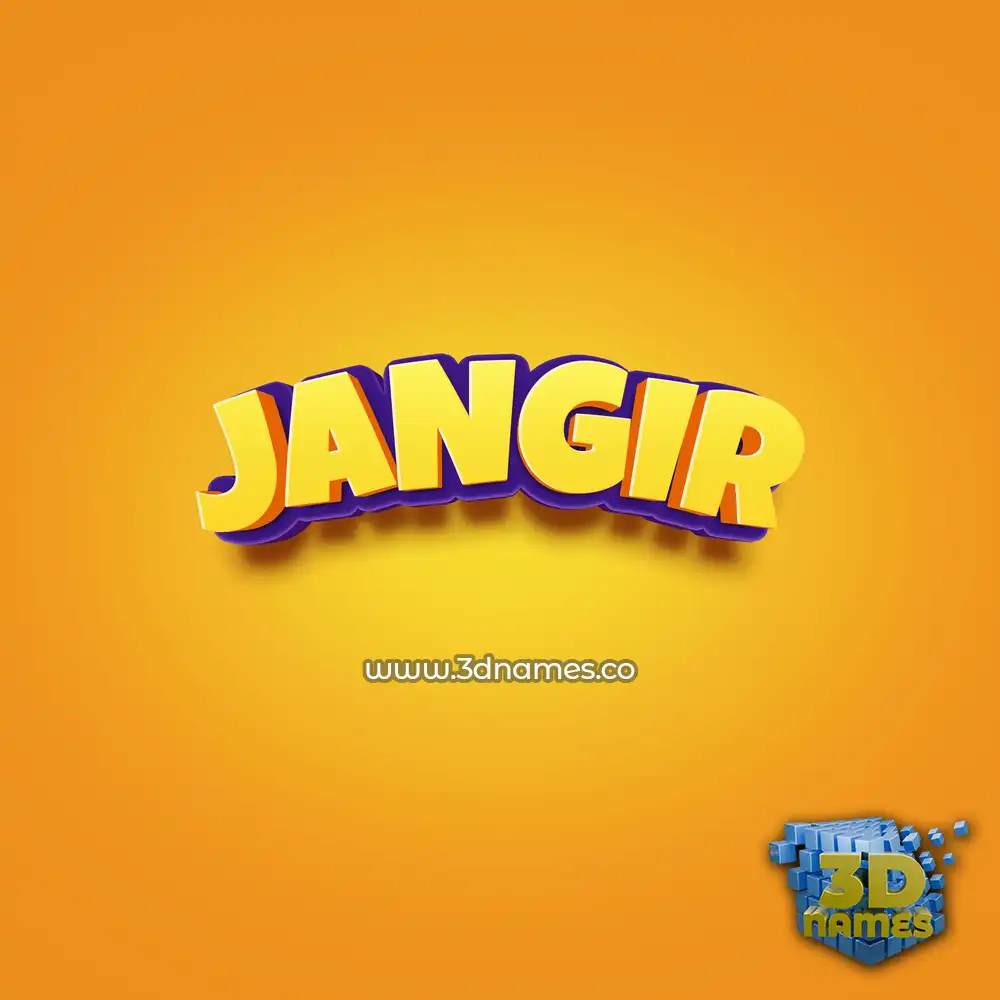 jangir in Orange Toon style - 3D name wallpaper