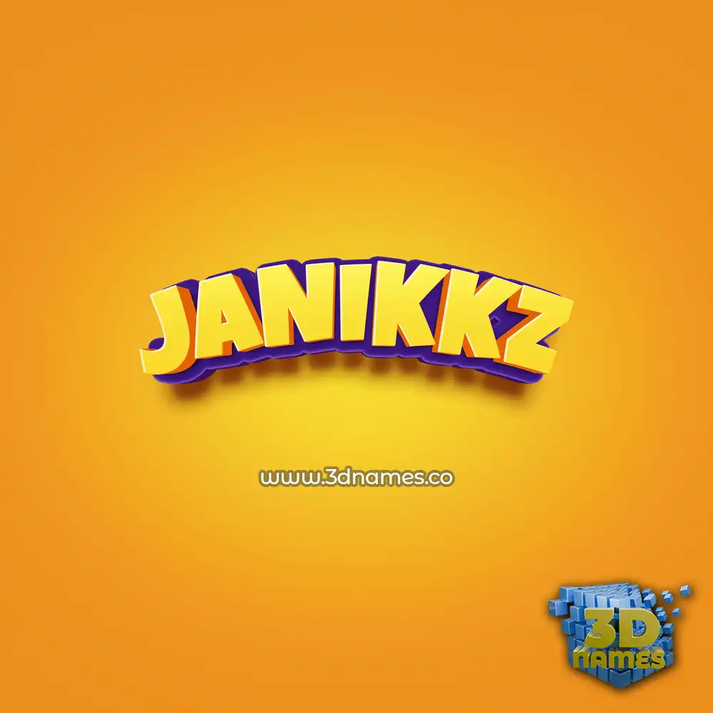 janikkz in Orange Toon style - 3D name wallpaper
