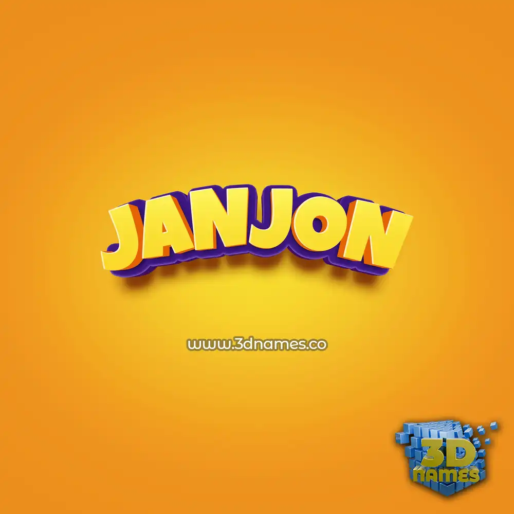janjon in Orange Toon style - 3D name wallpaper