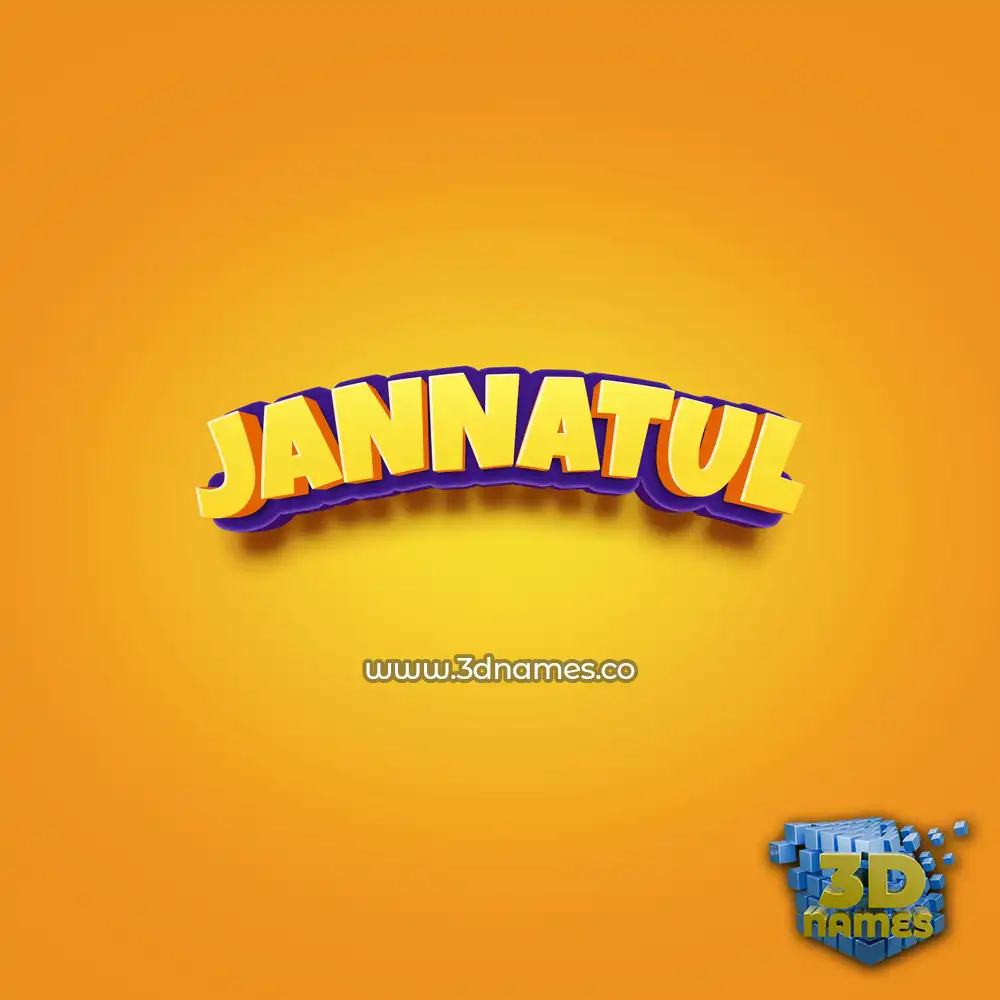 jannatul in Orange Toon style - 3D name wallpaper