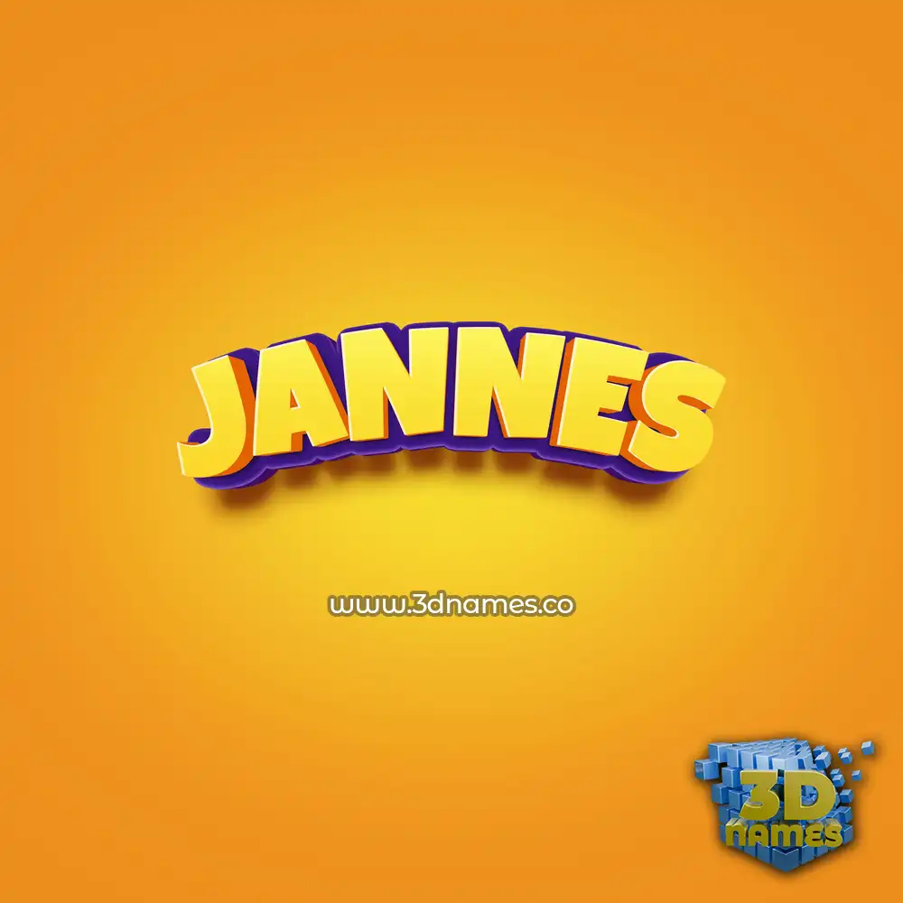 jannes in Orange Toon style - 3D name wallpaper