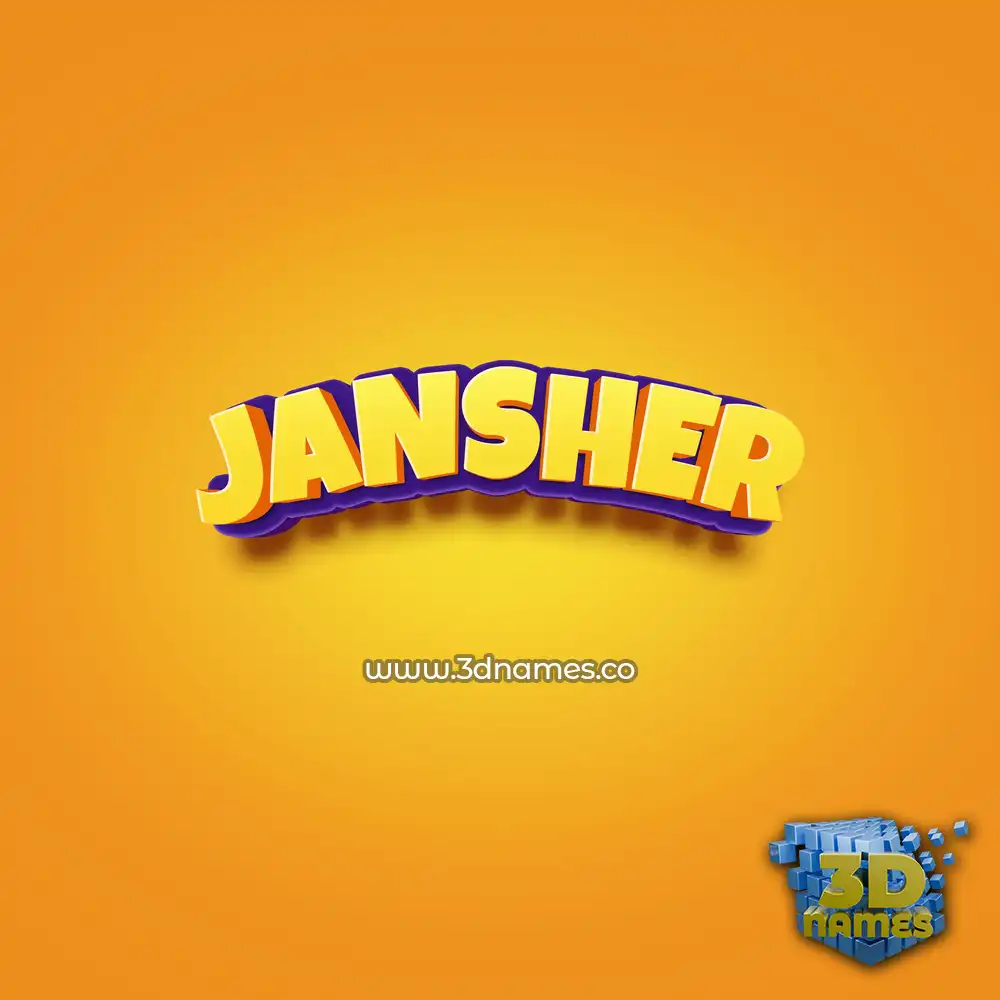 jansher in Orange Toon style - 3D name wallpaper